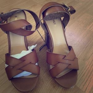 EXPRESS Brown Wedge Sandals